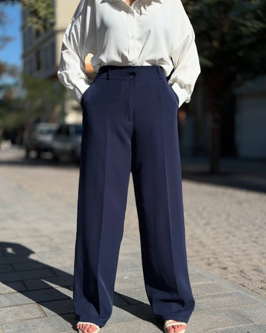 شلوار زنانه شلوار نیم بگ کرپ دابل بیرون پوش و مجلسی کد 20136