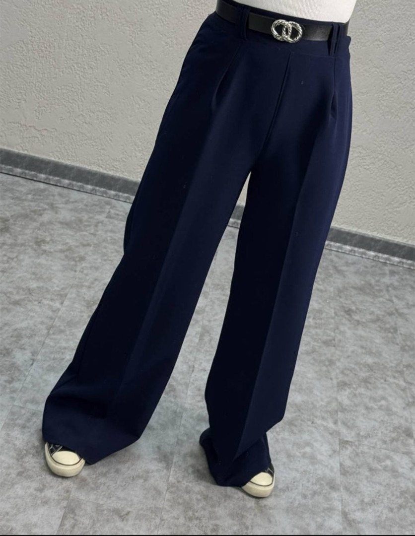 شلوار زنانه شلوار کرپ نیم بگ گشاد راسته قد 110 بیرون پوش کد 20149