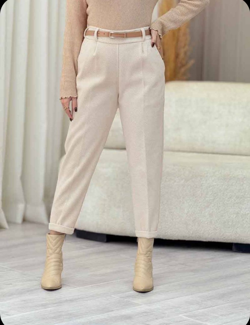 شلوار زنانه شلوار راسته فوتر پاکتی بیرون پوش جیبدار کد 20124