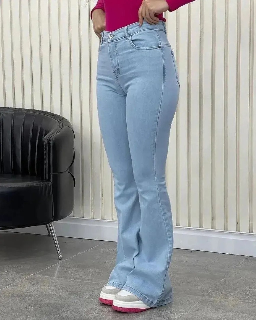 شلوار زنانه شلوار جین ترک بوت کات بیرون پوش  کد 20164