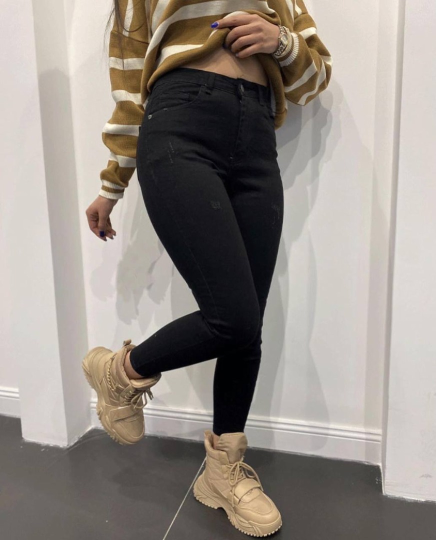 شلوار زنانه شلوار جین جذب ترک ضخیم بیرون پوش کد 20173