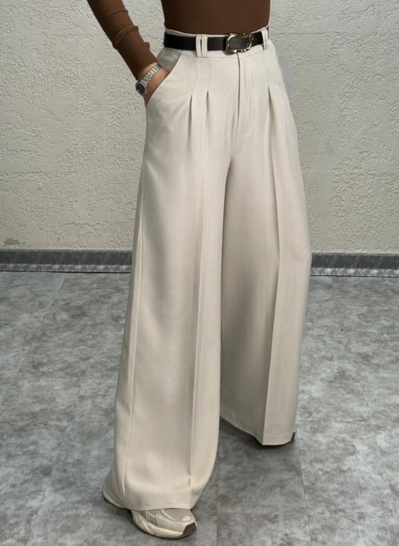  شلوار  بگ کرپ دابل بیرون پوش و مجلسی جیبدار قد بلند کد 20180