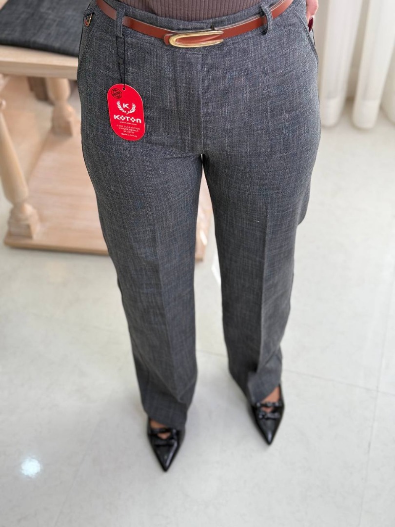 شلوار زنانه شلوار نیم بگ راسته گاباردین ترک برند کوتون بیرون پوش کد 20202