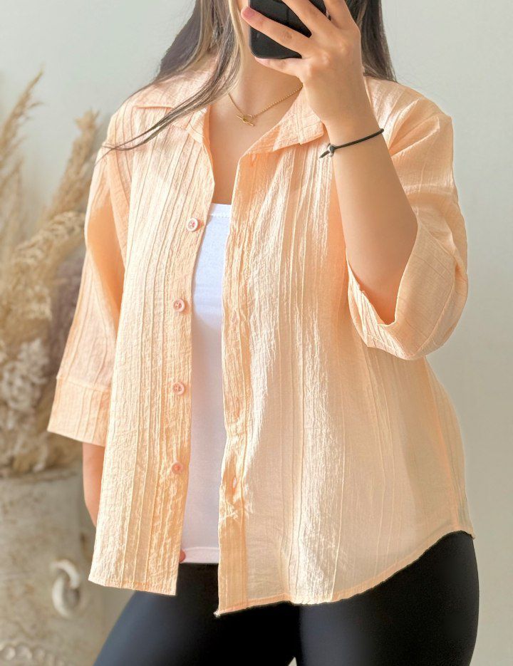  شومیز شیشه ای پری رنگی رنگی بیرون پوش کد 20322