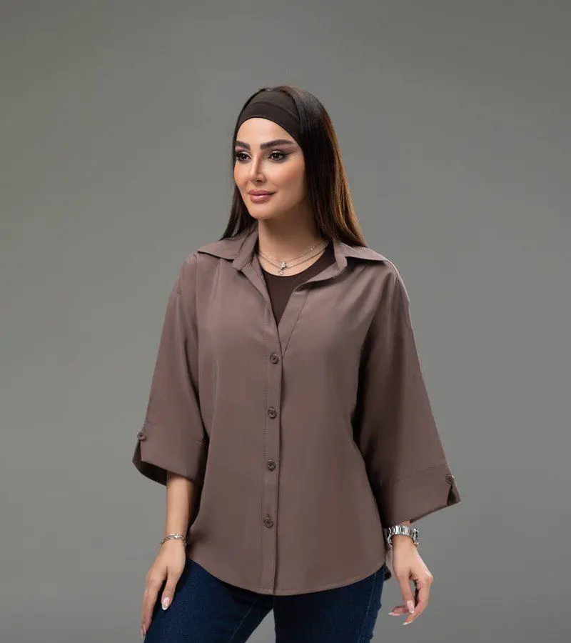 1_شومیز سیلک بدون چروکی بیرون پوش کد 20317